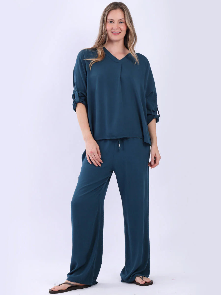Lounge Top & Trousers Set - Teal