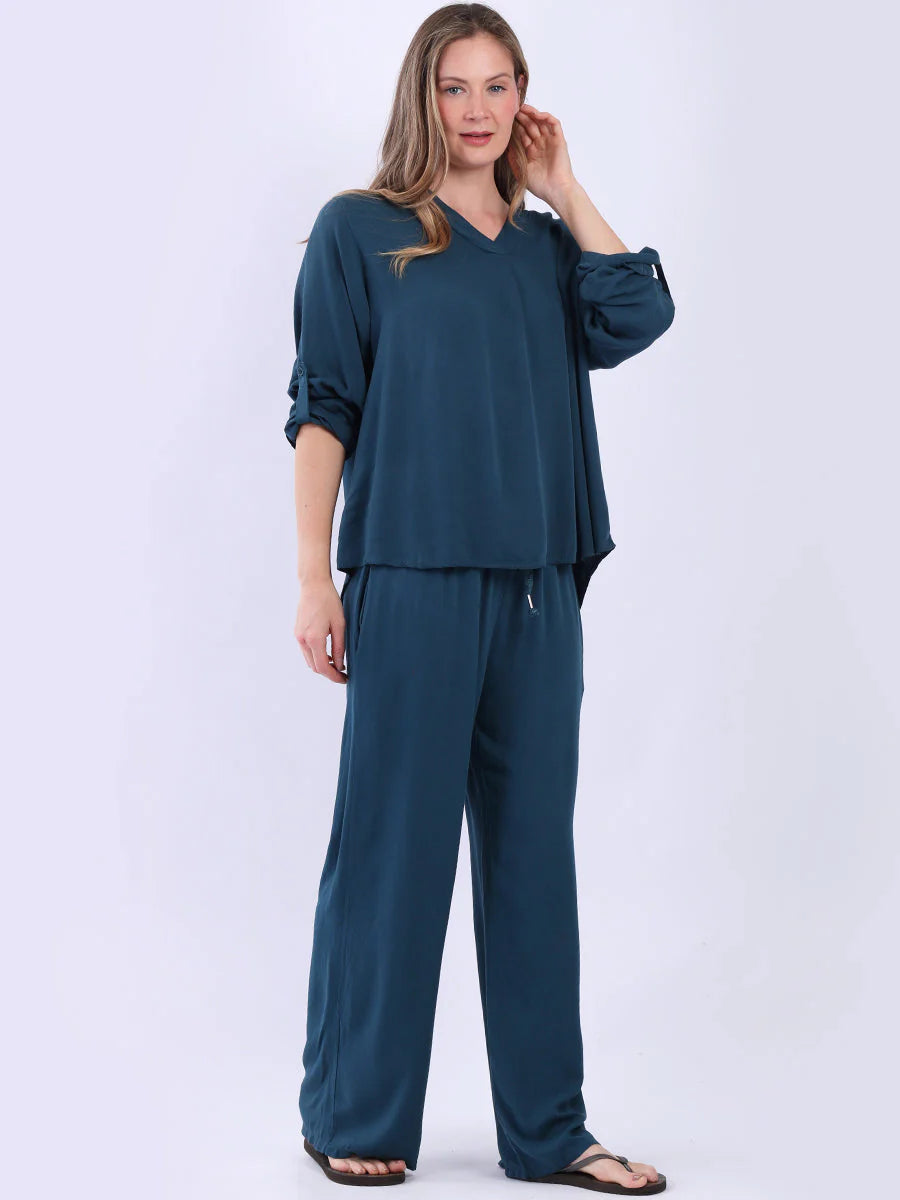 Lounge Top & Trousers Set - Teal