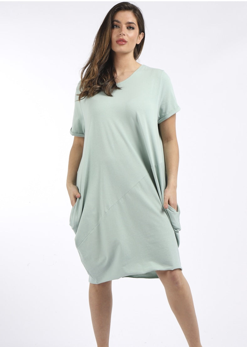 Cotton Lagenlook Cocoon Lounge Dress (Plus Size)