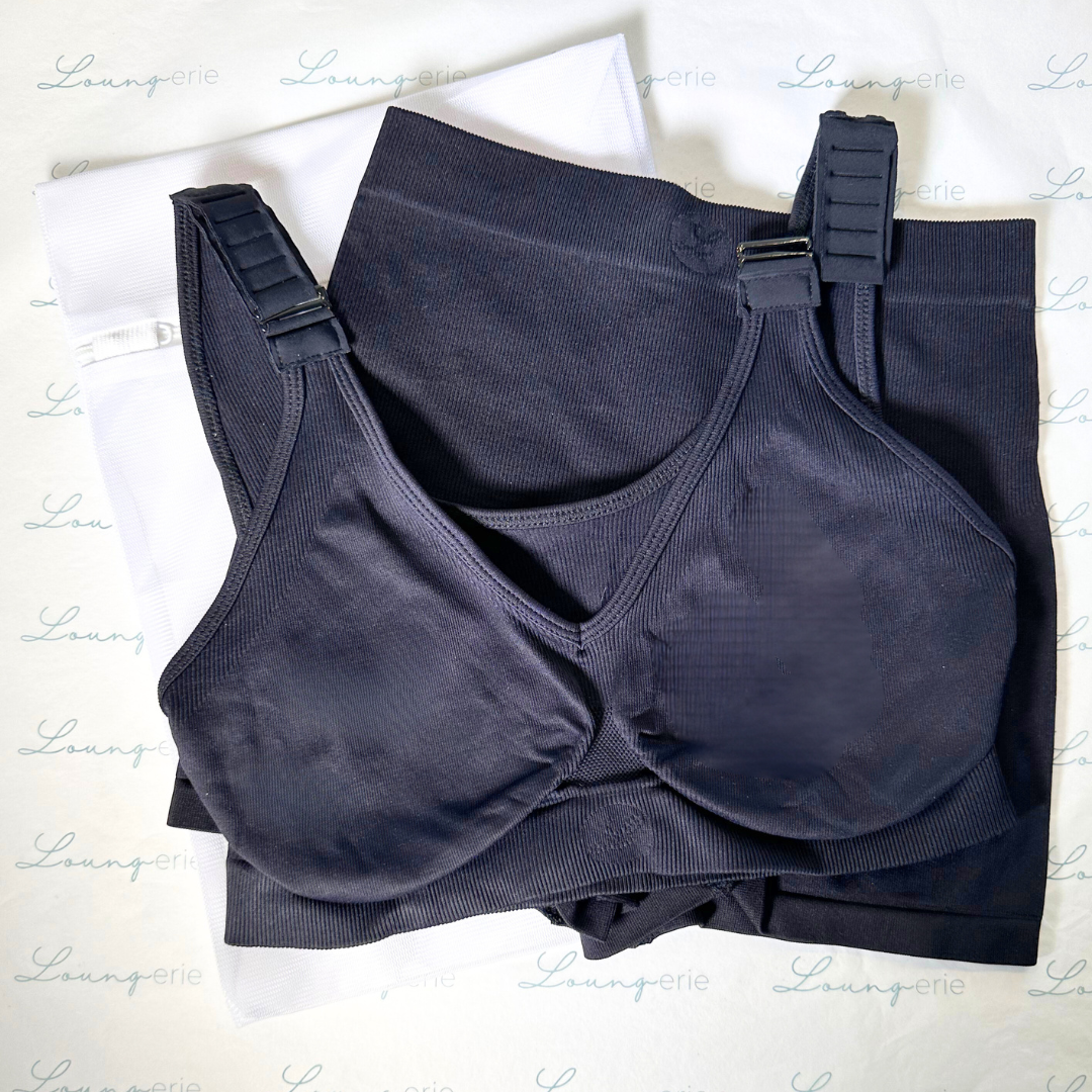 Black Comfort Wirefree Bralette and Short Set