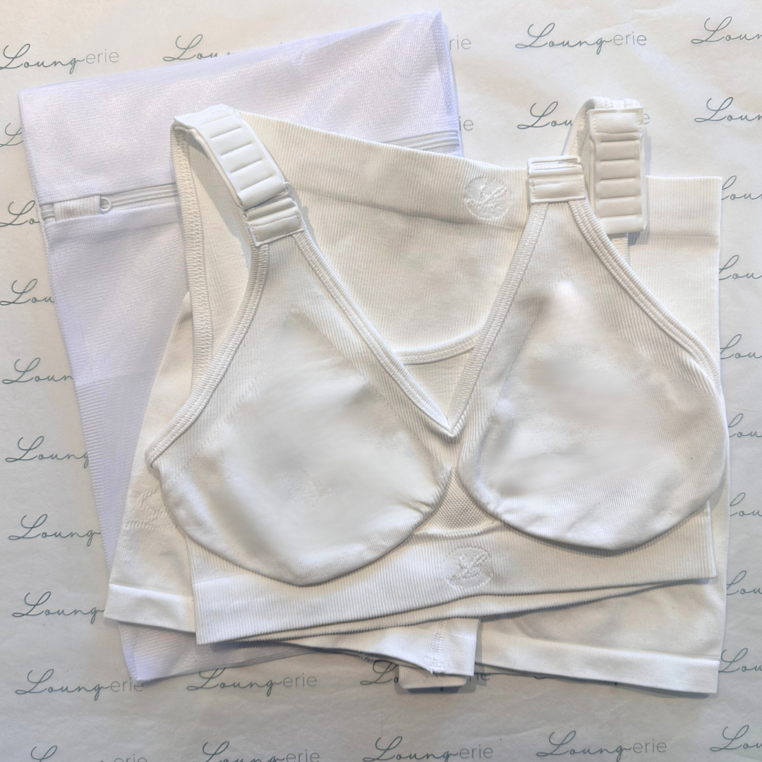 White Bralette & Short Set + Bag