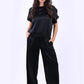 Plain Satin Top & Palazzo Set