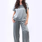 Plain Satin Top & Palazzo Set