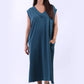 Long Plain Cotton Lagenlook Dress (Plus Size)
