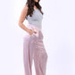 Wide Leg Satin Palazzo Trouser - Pink