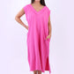 Long Plain Cotton Lagenlook Dress (Plus Size)